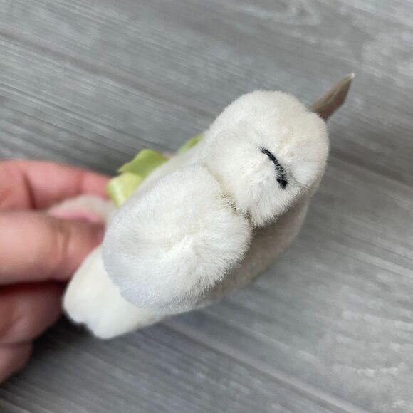 Vintage Caltoy Topper the White Bunny Rabbit Plush Green Bow Mini Stuffed Animal - Picture 9 of 12
